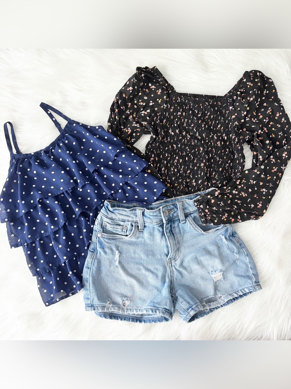 Bundle Girls 3pcs Tops + Denim Shorts